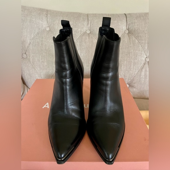 Acne Studios Jemma PointyToe Black Leather Stiletto Heel Bootie - Size 38 (US 8) - Picture 10 of 16